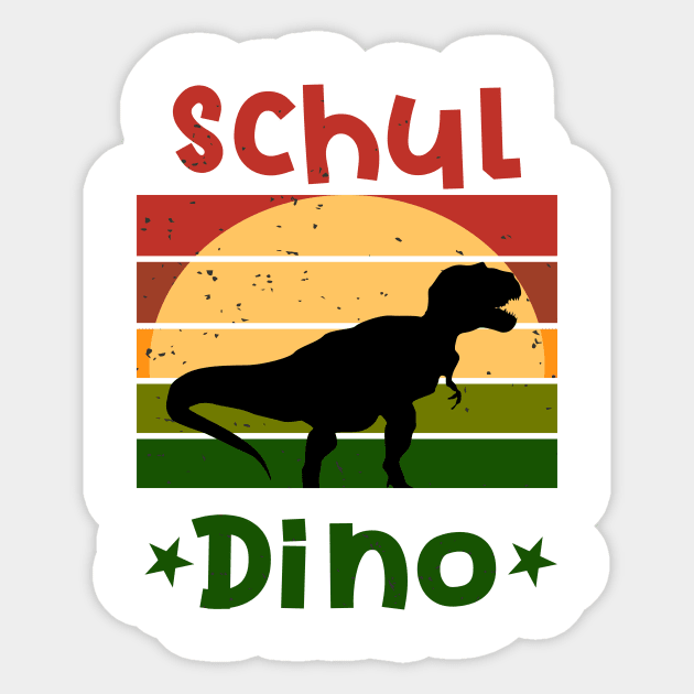 Schuldino Dinosaurier Schulbeginn T shirt Sticker by chilla09